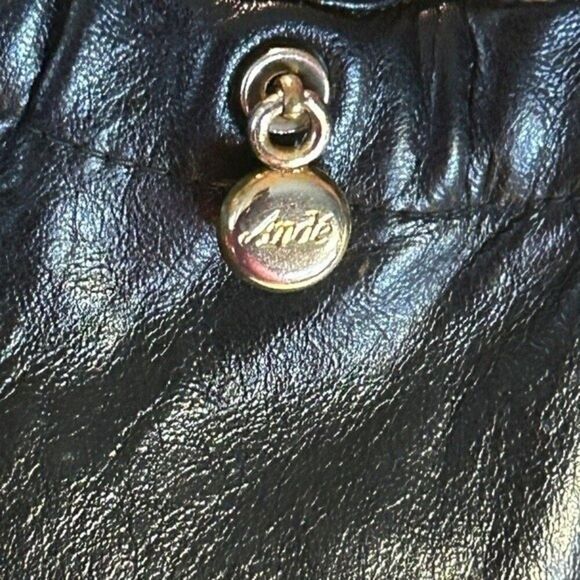 Vintage Ande Black Leather Clutch Evening Bag Purse Handbag Shoulder Bag - Picture 5 of 12